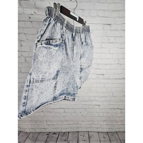 Vtg Boca Chica High Rise Acid Wash Scrunched Elastic Waist Shorts Pockets 18 - Picture 5 of 9